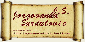 Jorgovanka Surdulović vizit kartica